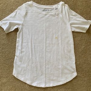 Loft vintage soft white tee small NWT